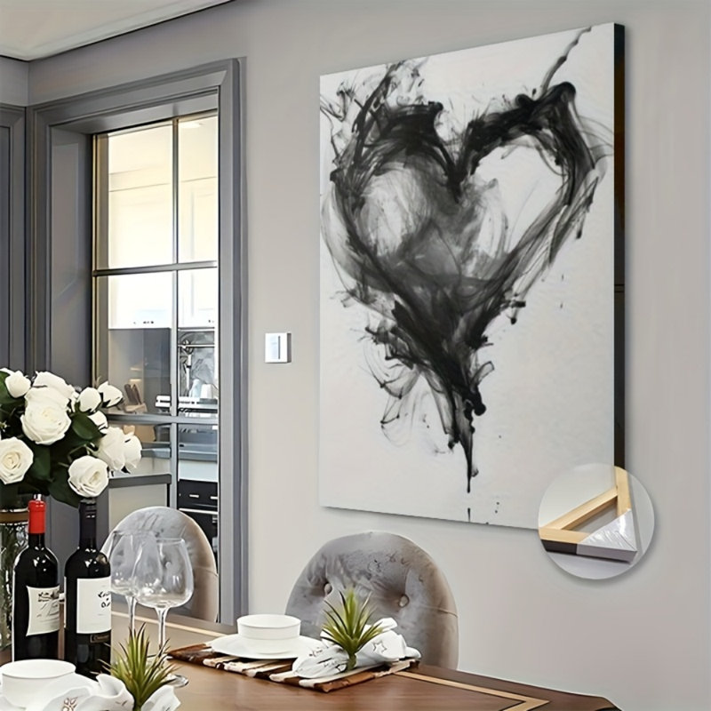 Impression sur toile Elegant Ink Wash Heart - Urban Studio, 18 * 12 pouces (45 * 30 * 2cm)