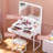 Leileen 31.5" W Makeup Vanity Set With LED Lighted Mirror & Power Outlet & Stool