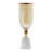 Kylie Decorative Vase With White Marble Base, Aluminum, Gold Glass 16 Inch-123275115