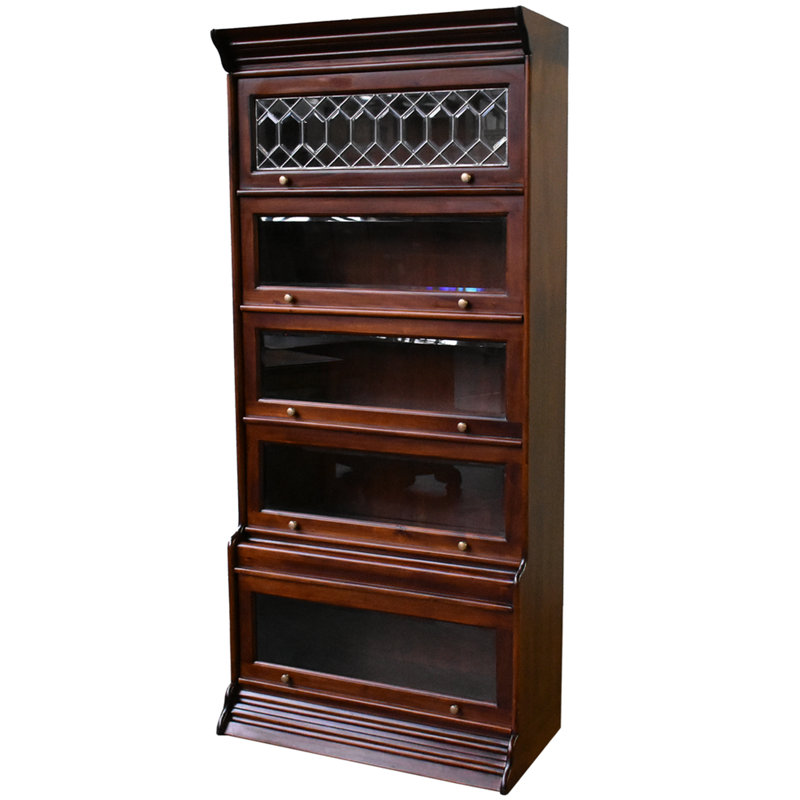 Nijaz 5 Stack Barrister Bookcase - Light Brown Walnut, Brun foncé