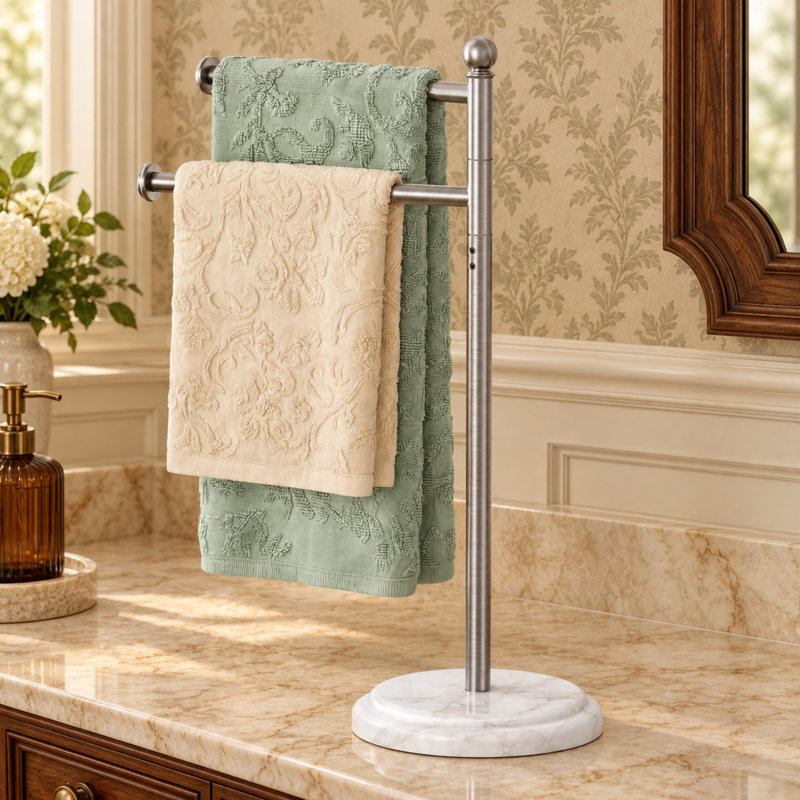 Porte-serviettes essuie-mains KES Anti Wobble, Nickel brossé