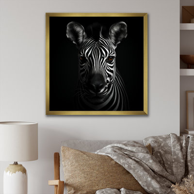 Noir et blanc élégant portrait de zèbre - Art mural animal zèbre