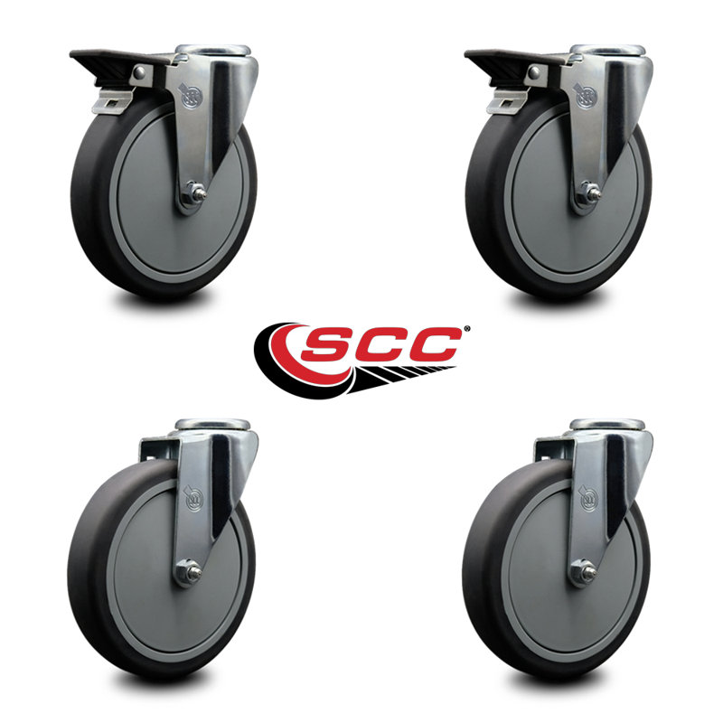 4-Piece Thermoplastic Rubber Caster Set