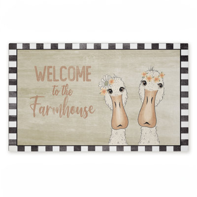 Paillasson Welcome Farmhouse Ducks, par Andrea Jasid Grassi, 18 po x 30 po