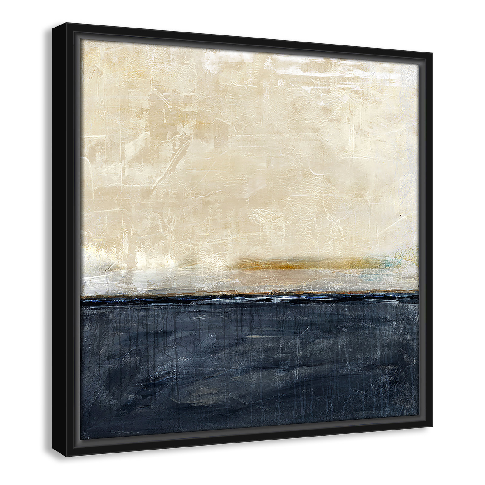 Better Days Navy Print by Denise Brown, 17.5" H x 17.5" W, Black