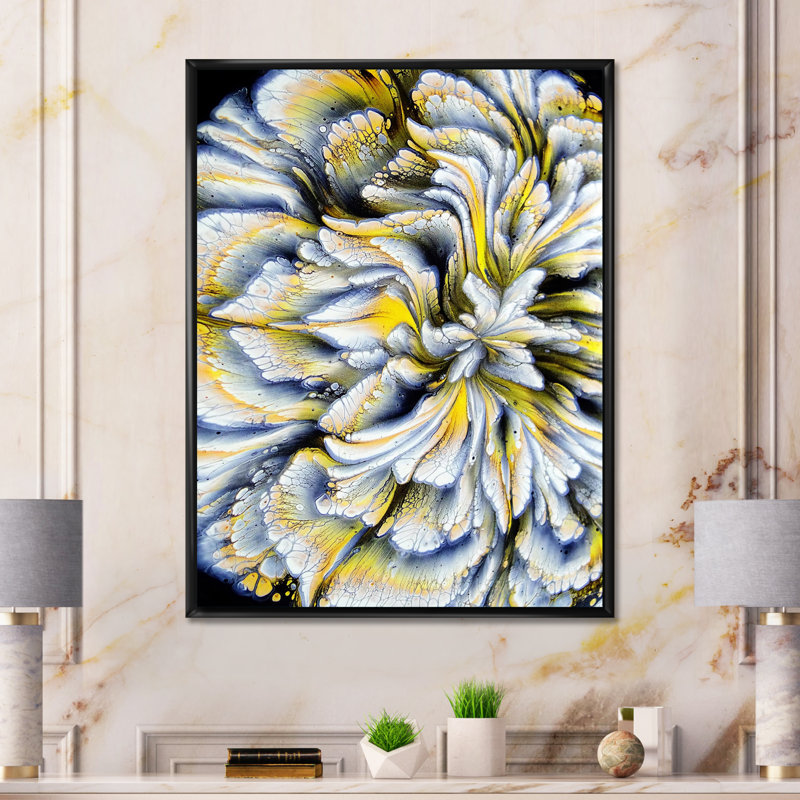 Œuvre d'art moderne sur toile, L 16 po x H 32 po, Cadre flottant noir