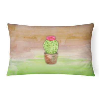Coussin lombaire en aquarelle cactus
