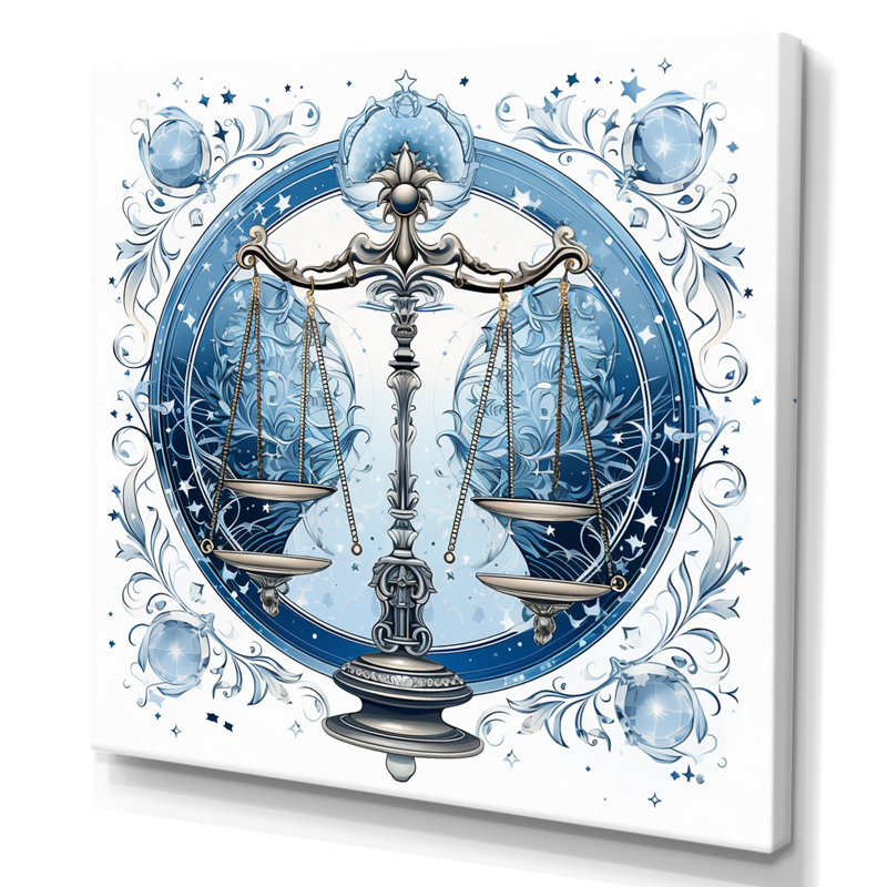 Balance signe astrologique II - astrologie murale, H 16 po x l 16 po x P 1 po, Toile tendue