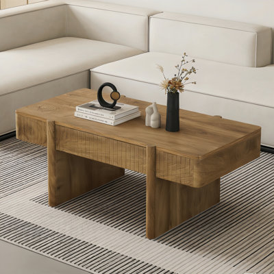 Table basse 47,24 "en bois avec 2 tiroirs de rangement pour le salon