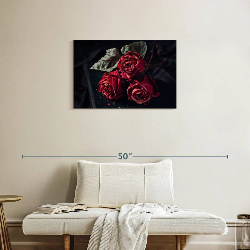 Hitzel Dried Red Roses, 20" H x 30" W