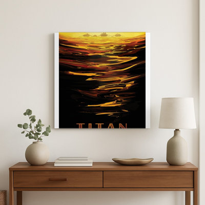 Titan NASA Visions du futur - Affiche murale vintage rétro sur le thème du voyage spatial - Décoration murale carrée en métal