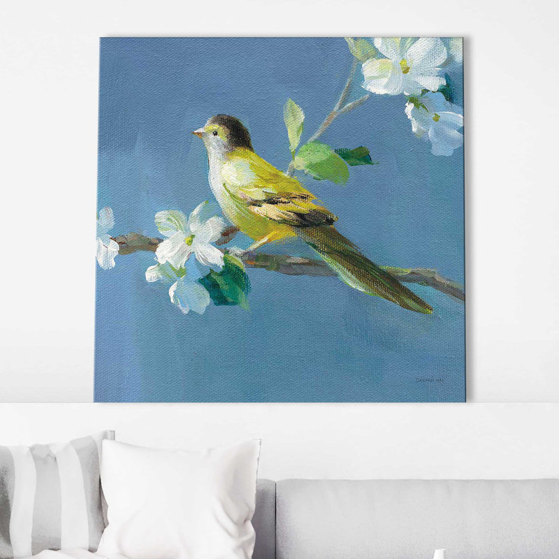 Le printemps dans le quartier V - Peinture, Toile tendue, H 18 po x l 18 po x P 1 po