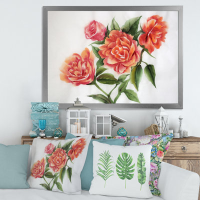 Orange Orange Roses - peinture sur toile