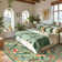 Goldene Boho Washable Botanical Green Area Rugs for Living Room, Low-Pile Floral Rug with Non Slip Backing For Bedroom Dining Room