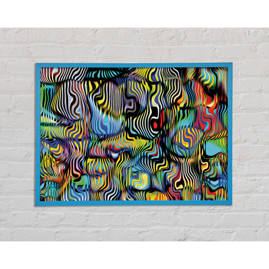 Gerahmtes Leinwandbild Pop Art Zebra 3