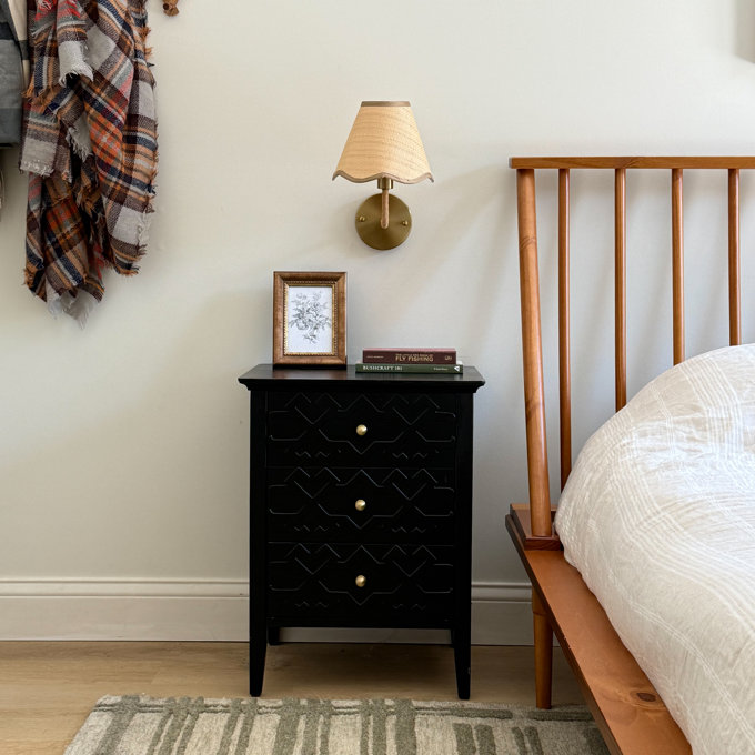 11.8''(H) Rattan Bohemian Sconces Light Bedside Armed Wall Sconce Light Lamp with Woven Shade (Set of 2) - Gold/Brown