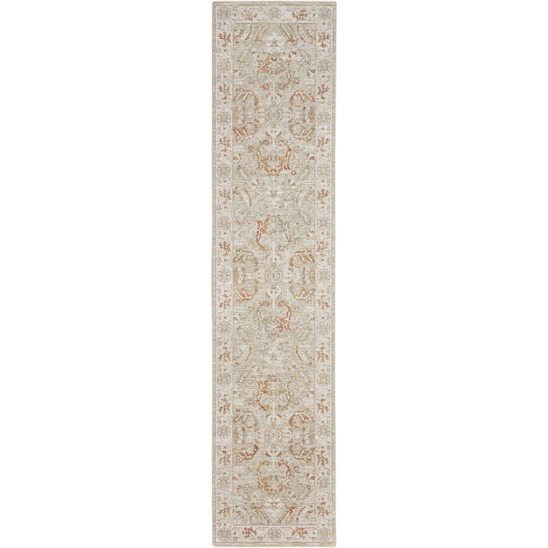 Castanon Oriental Gray Area Rug, Rectangle 2'3" x 10'2"