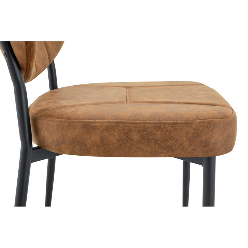 Ensemble de 4 chaises d'appoint, fini brun, revêtement en tissu technique, pieds en métal, L 23,23 po x l 20,47 po x H 33,46 po