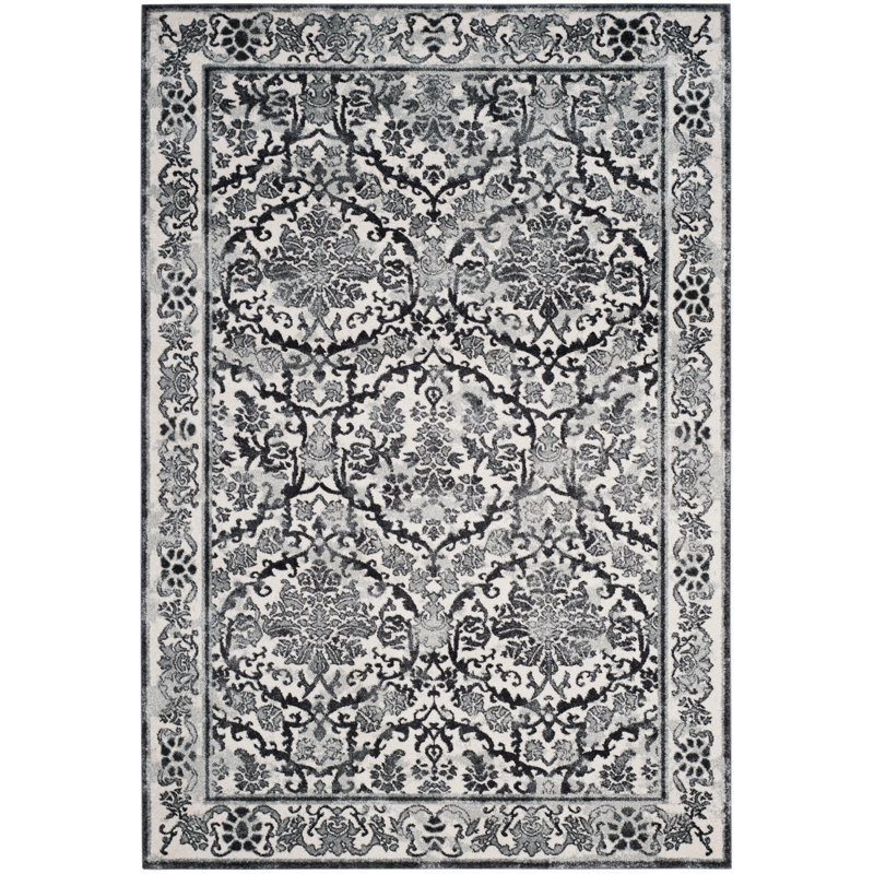 Tapis oriental ivoire / gris Alessia, Rectangle 2 pi 2 po x 4 pi