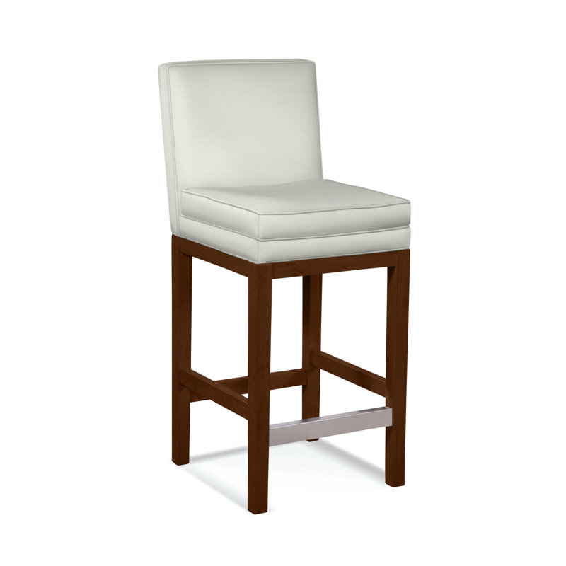 Upholstered Stool, Gray Sugar Performance; 0863-84, Coffee Finish