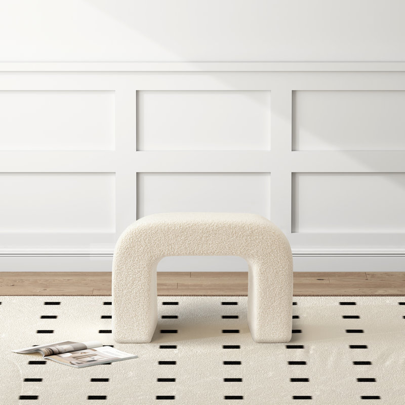  35x65cm Arched Accent Stool Vanity Stool, White