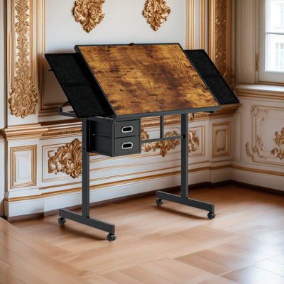 Jigsaw Puzzle Metal Table Board With 4 Trays And 2 Drawers 
