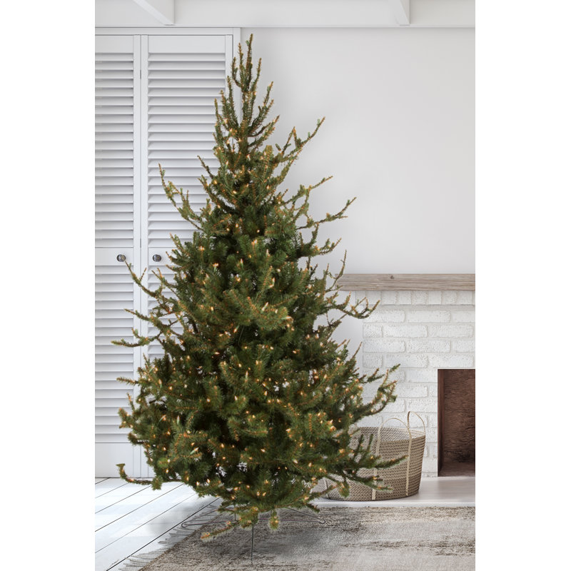 Lighted Artificial Spruce Christmas Tree, 9' H