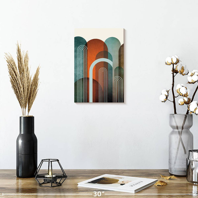 Avery Mid-Century Arches orange sarcelle I, H 36 po x l 24 po