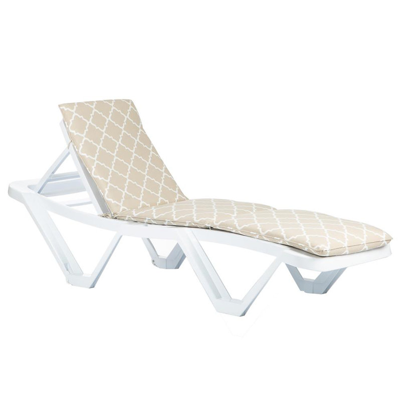 Resol - Master Sun Lounger & Cushion, White/Beige
