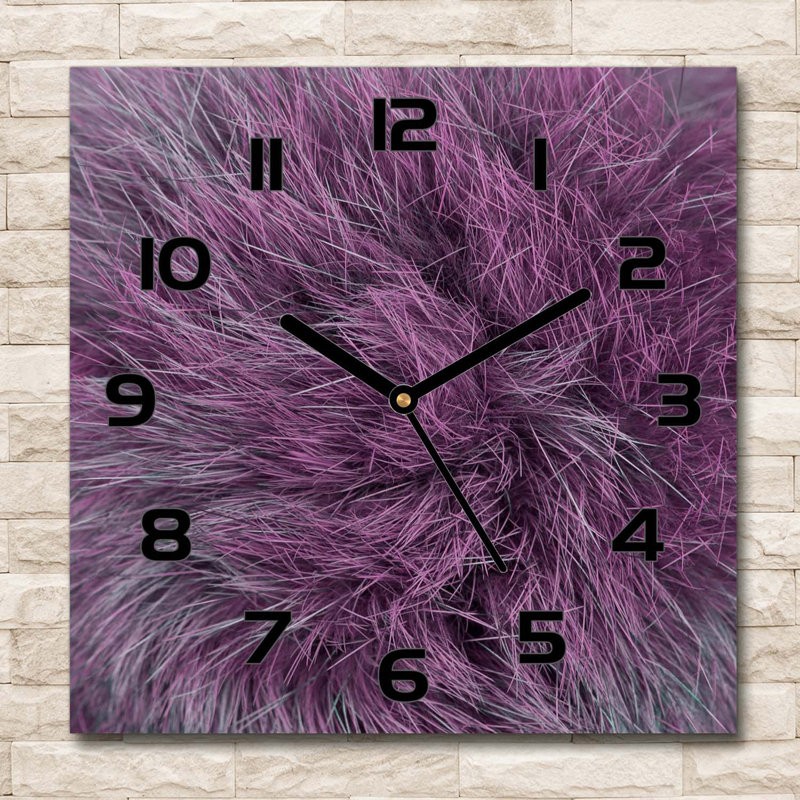 Glass Wall Clock, Black/Purple