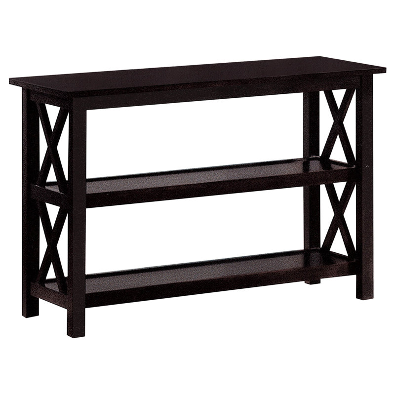 Transitional Merlot Brown 42'' Rectangular Console Table with Storage