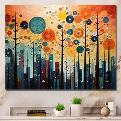 Colourful Mid Century Bold Breeziness III Framed On Canvas Print