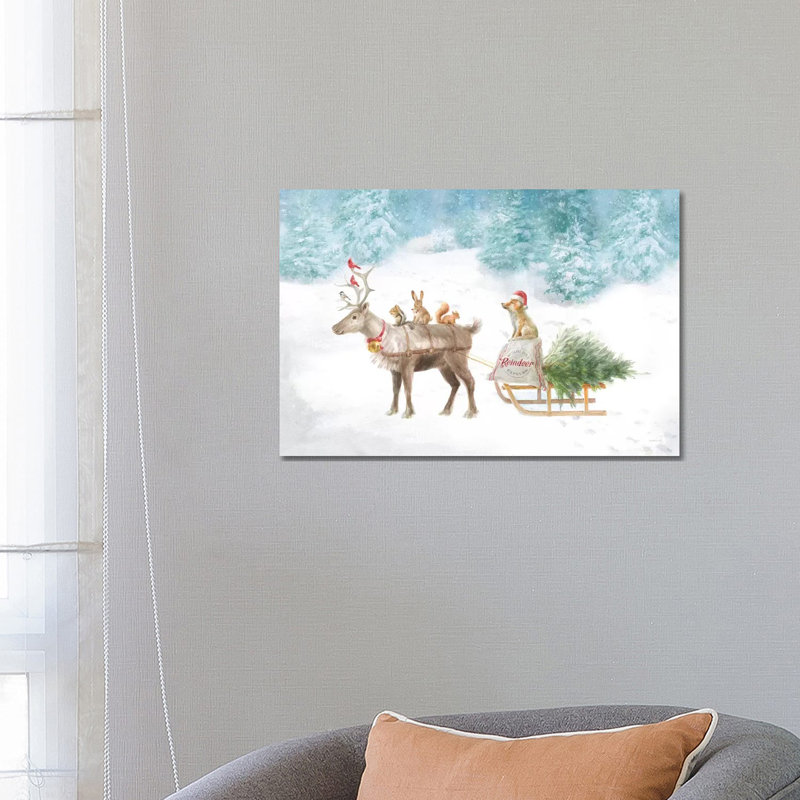 «Woodland Celebration I» par Danhui Nai - reproduction d'art, H 18 po x l 26 po x P 1,5 po, Toile tendue, Pas de tapis