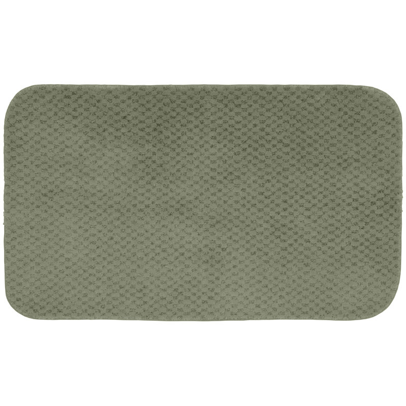 Juliahna Nylon Bath Rug with Non-Slip Backing, Deep Fern, 24" x 40"