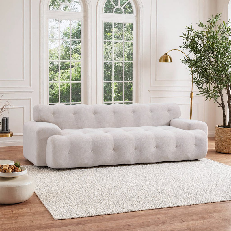 Canapé 88 places en chenille 88 pouces Cloud, Argent