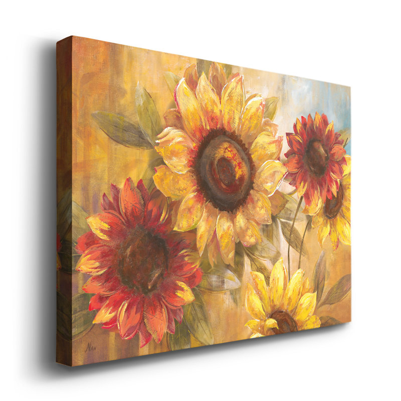 Tournesol Cheer - peinture sur toile tendue, H 32 po x l 24 po x P 1 po