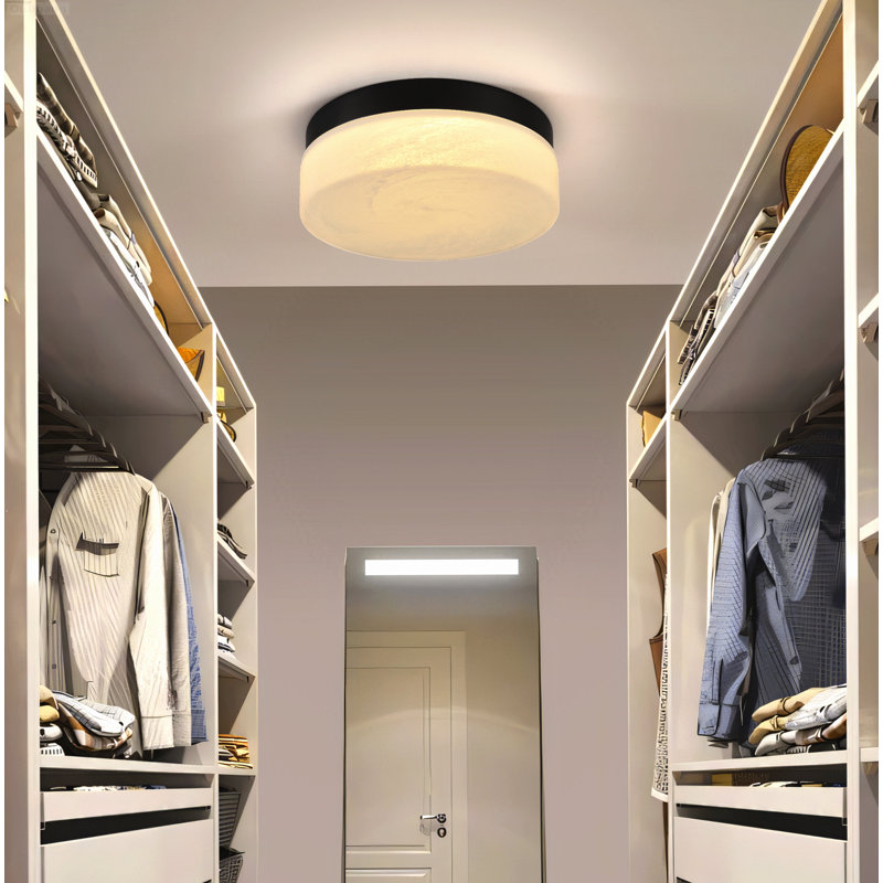 Plafonnier encastré moderne ultra-mince à profil bas de 12 po noir mat, Matte Black