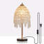 Lampe de table élégante en cristal 19 po (H) - Cascade rétro avec abat-jour en perles de cristal et perle en cristal et base texturée en marbre