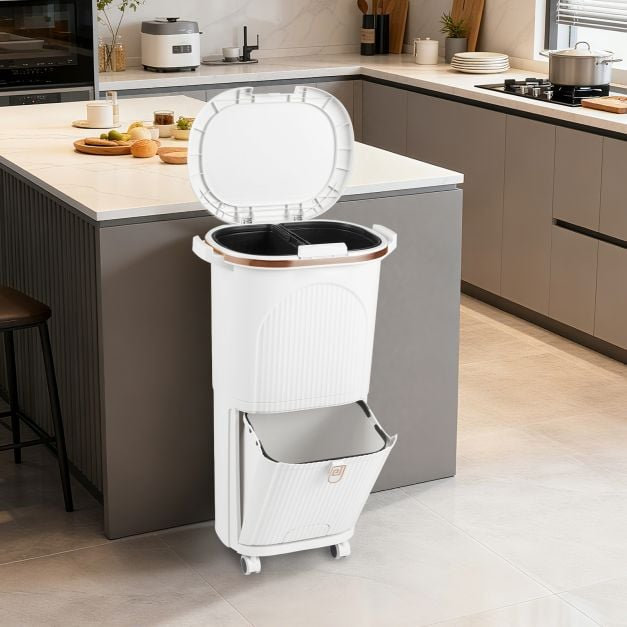 Plastic Waste Bin, White