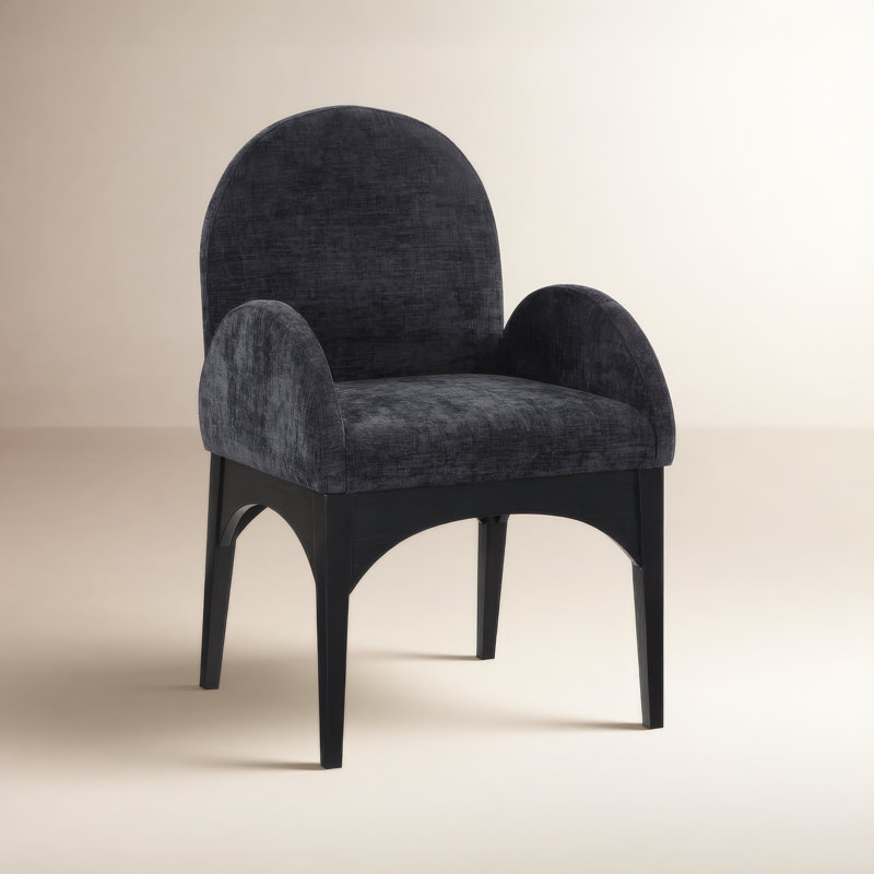 Fauteuil Waldorf, Noir, noir, noir, noir, Chenille noir