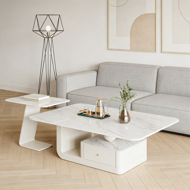 Chestertown, Blanc, 16.53" H x 47.24" L x 23.62" W, Blanc / Gris