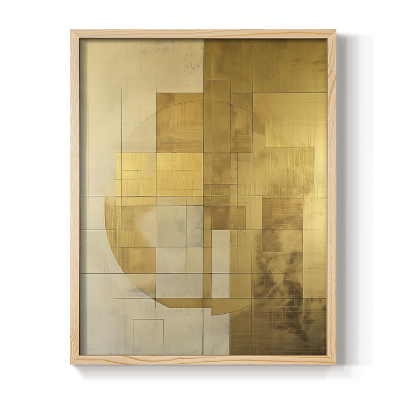 ABSTRACT Series CV, reproduction d'art encadrée - bois massif, H 21 po x l 17 po