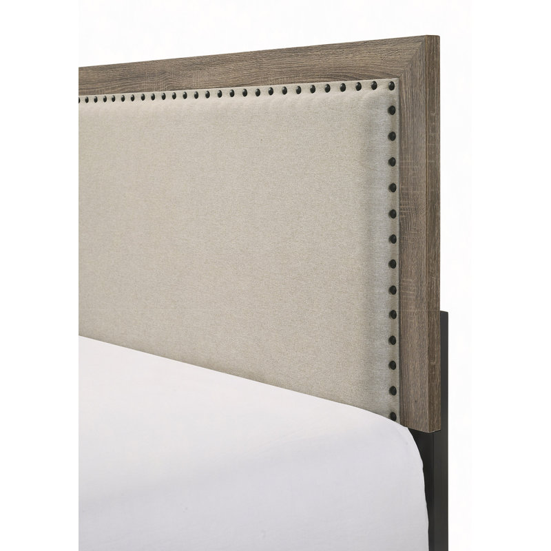 Mobilier de chambre à coucher en bois, Gris, Grand lit