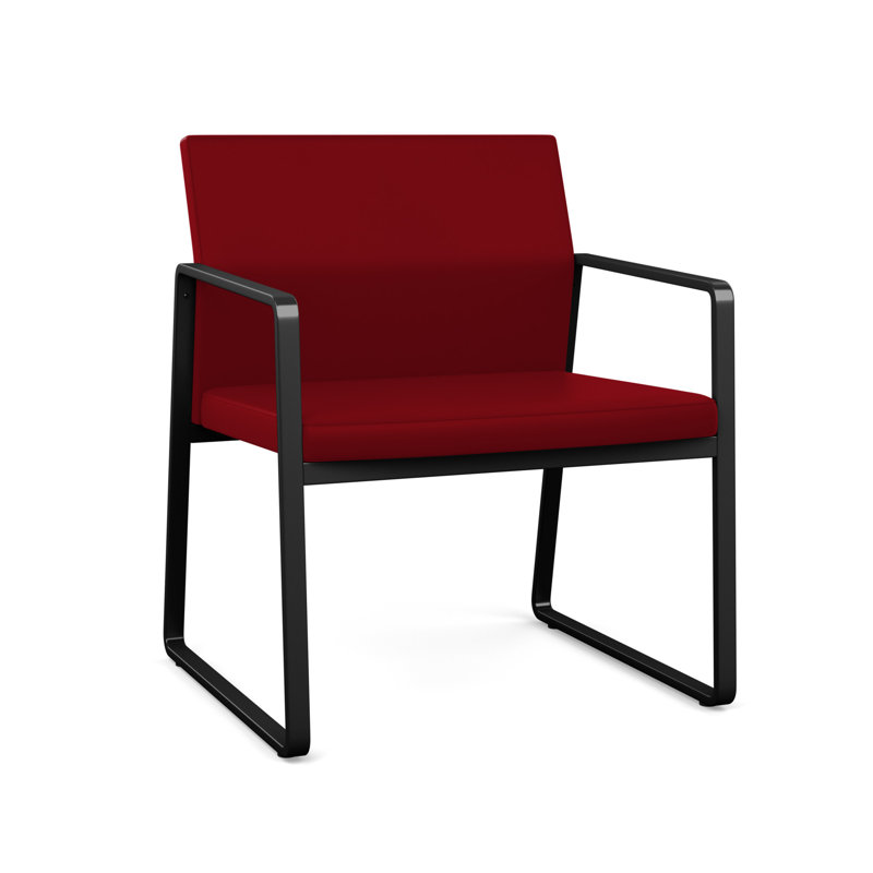 Chaise d'invité surdimensionnée Gansett, Noir, Vinyle Patriot Plus Bordeaux