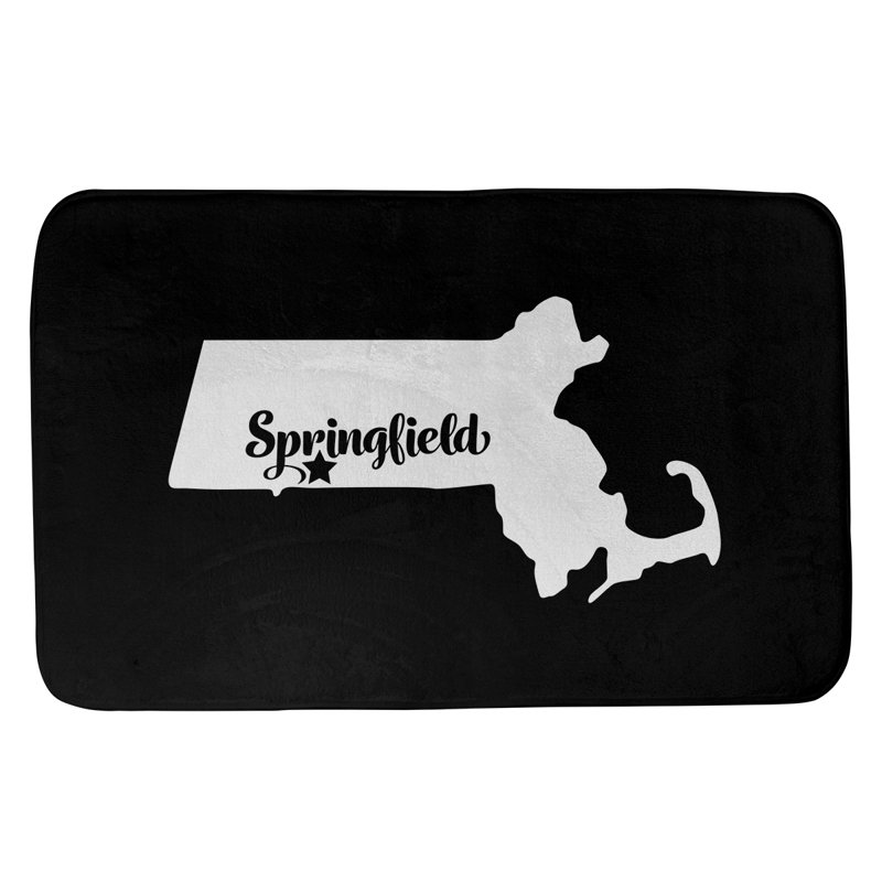 Tapis de salle de bain springfield massachusetts, l 17 po x L 21 po, Noir