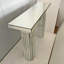 Table à miroir rectangulaire moderne, finition argentée, bord à plusieurs niveaux, convenant à la décoration, cadre