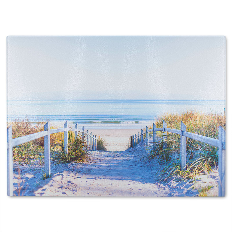 Path to the beach at baltic sea Designer Glass Chopping Board, 40cm L x 28cm W