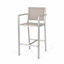 Ensemble de 2 tabourets de bar d'extérieur en tissu maillé gris avec structure en aluminium antirouille