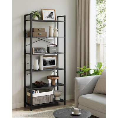 Toulouse 186cm H x 80cm W Metal Etagere Bookcase