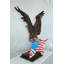 Statue aigle avec drapeau américain en bronze - symbole de force et de liberté Vappu, L 32 po x l 14 po x H 35 po